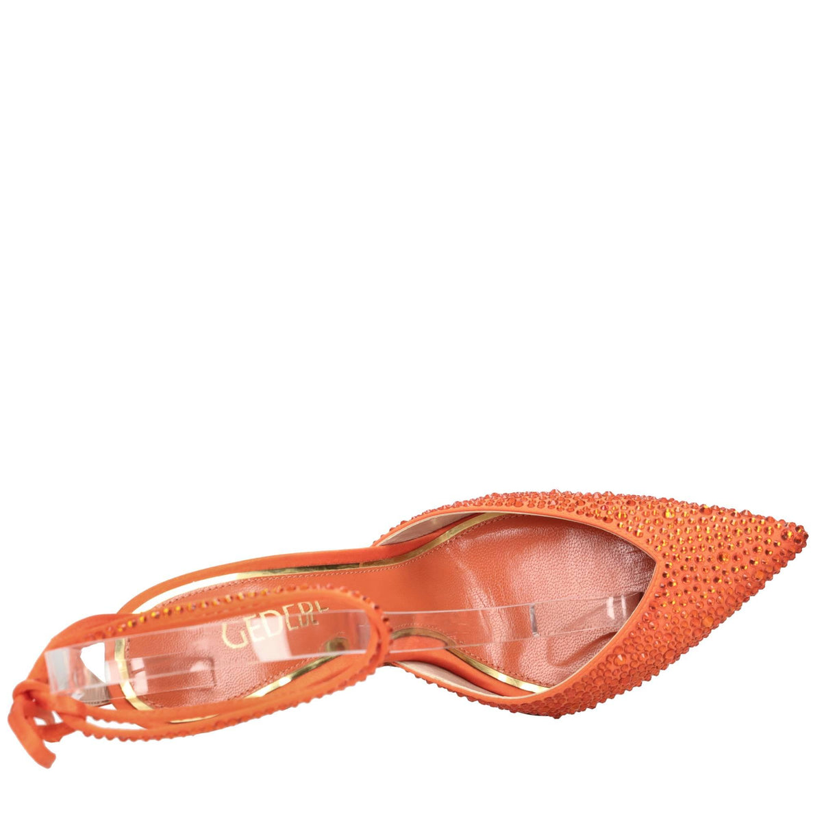 Décolleté slingback Julia in raso e strass 