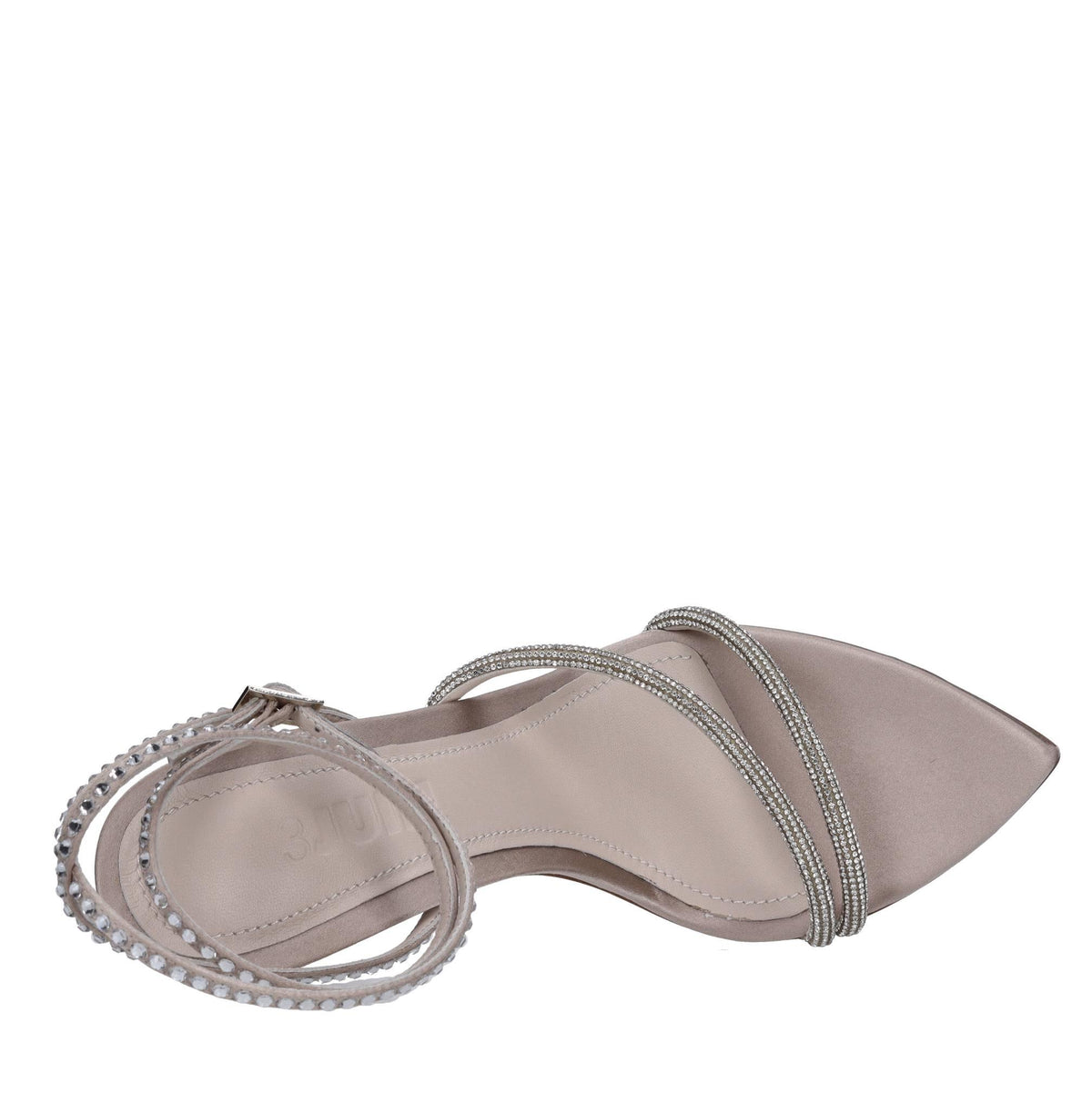 Sandali in tessuto con strass 