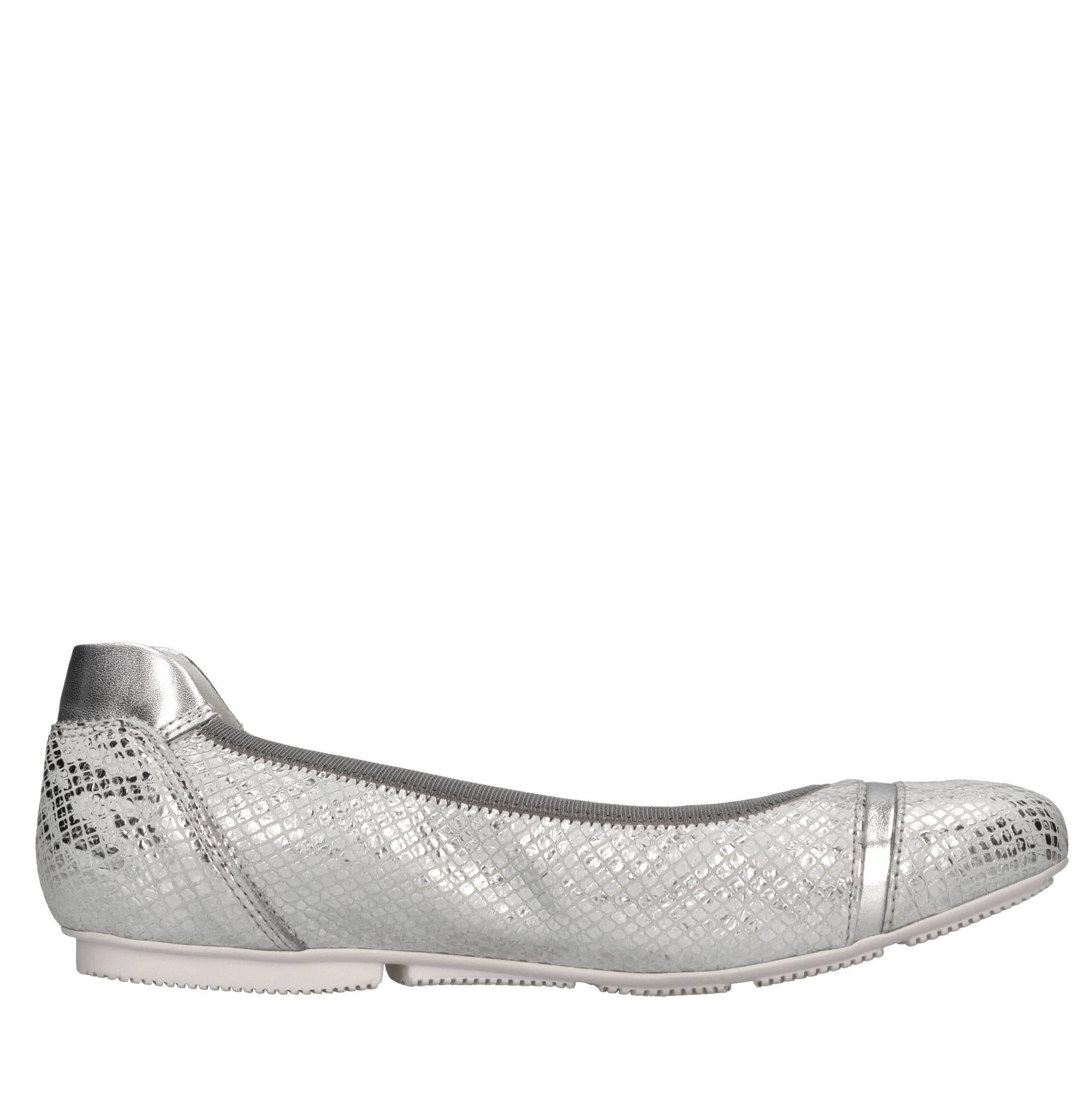 Ballerine in pelle e tessuto 