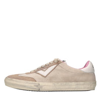 Sneakers in pelle e tessuto 