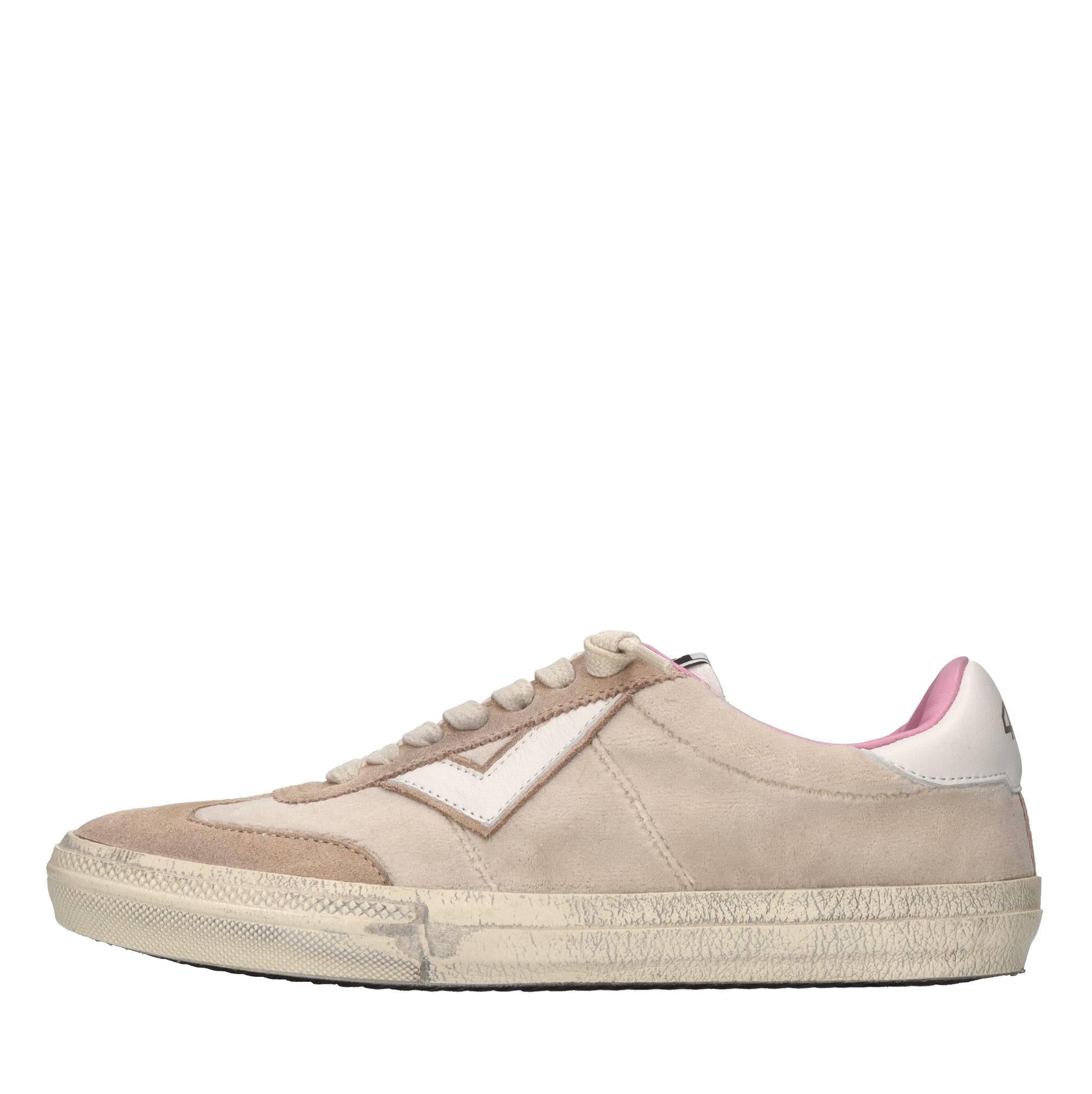Sneakers in pelle e tessuto 