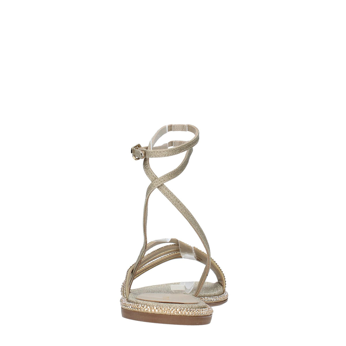 Sandali flat modello SCARLET  in tessuto e microstrass 