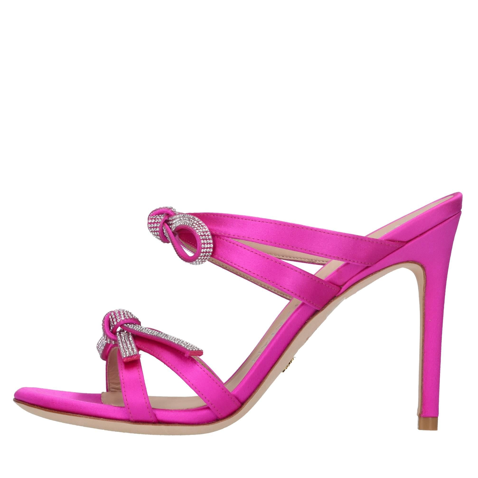 Mules in raso e strass 