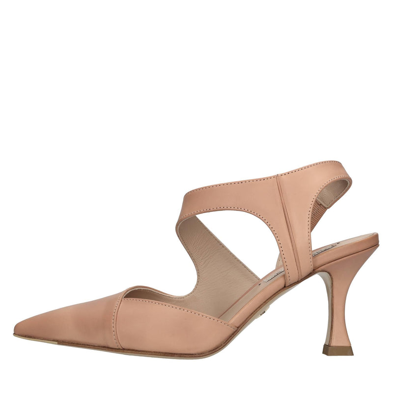 Décolleté slingback in pelle 
