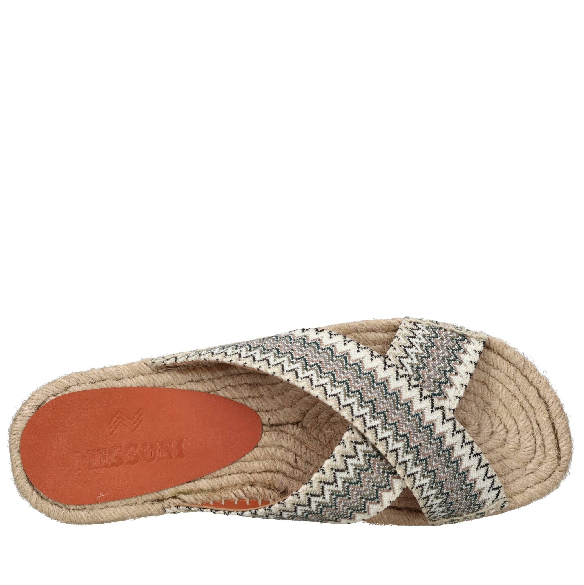 Mules in tessuto zig zag 