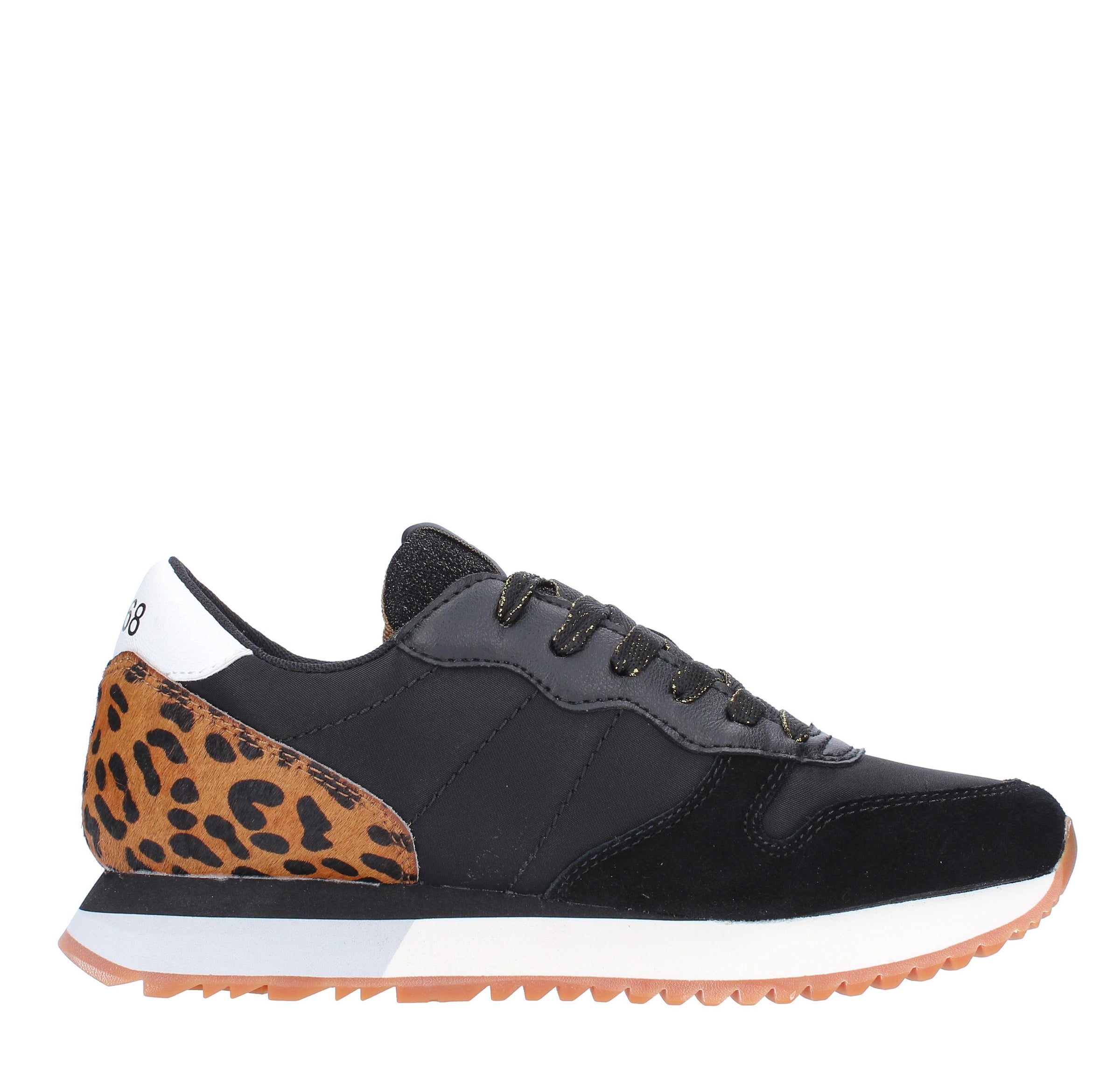 Sneakers modello Z43211 SUN68 in pelle scamosciata, tessuto traspirante e cavallino 
