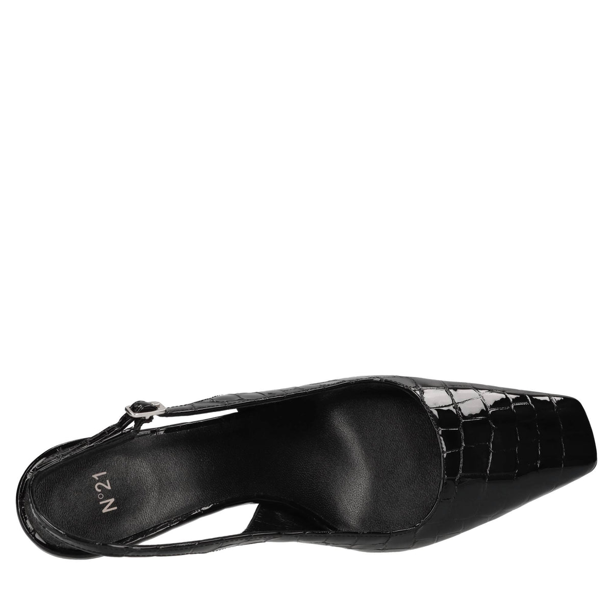 Décolleté slingback in pelle 