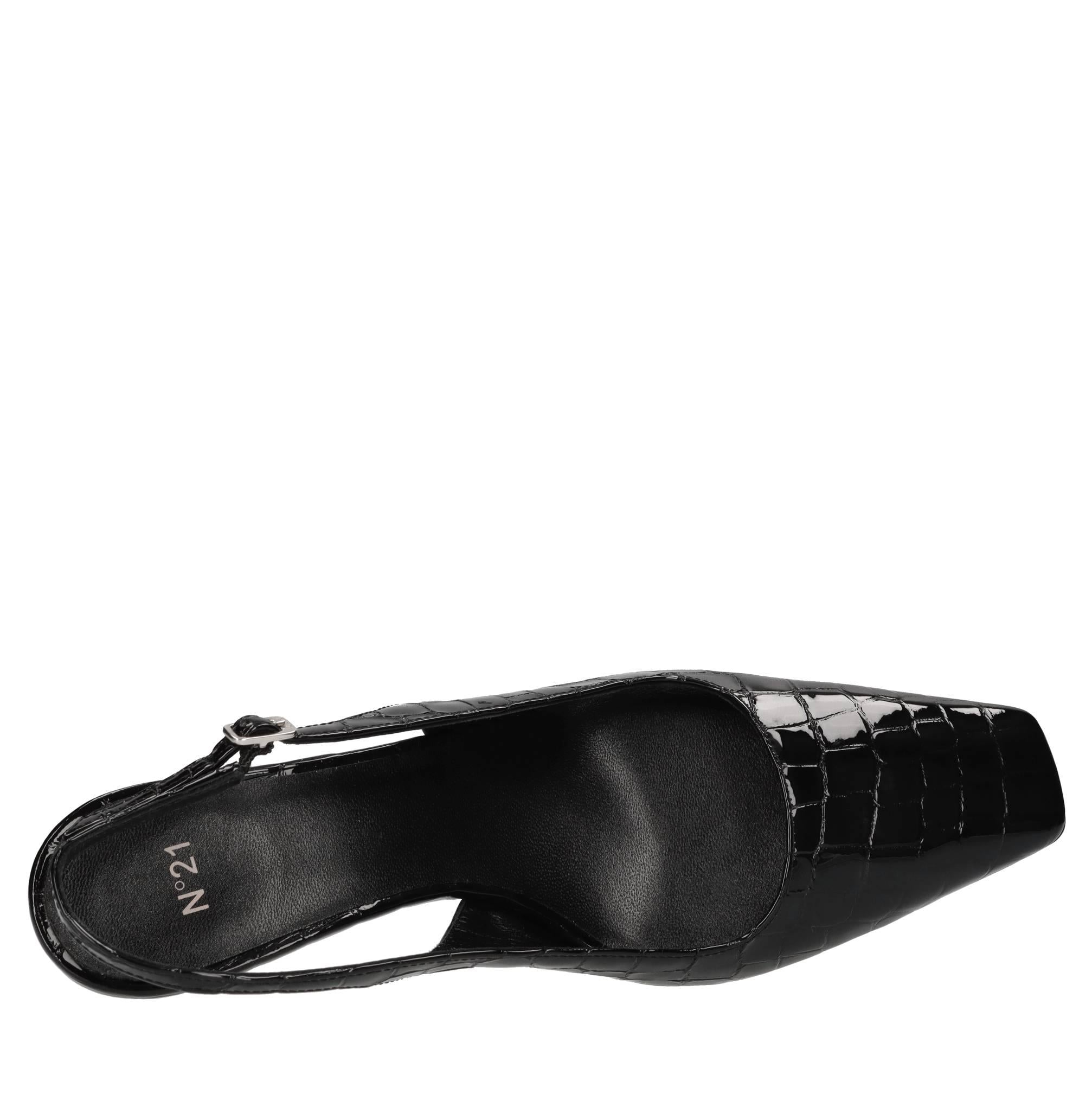 Décolleté slingback in pelle 