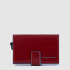 PIQUADRO Leather and metal credit card holder