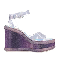 Sandali zeppa in plexi 