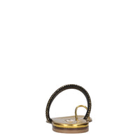 Sandali flat Olimpo in tessuto specchiato e strass 