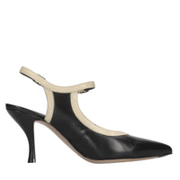 Décolleté slingback in pelle 