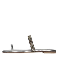 Sandali flat Olimpo in tessuto specchiato e strass 