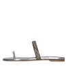 CASADEI Olimpo flat sandals in mirrored fabric and rhinestones