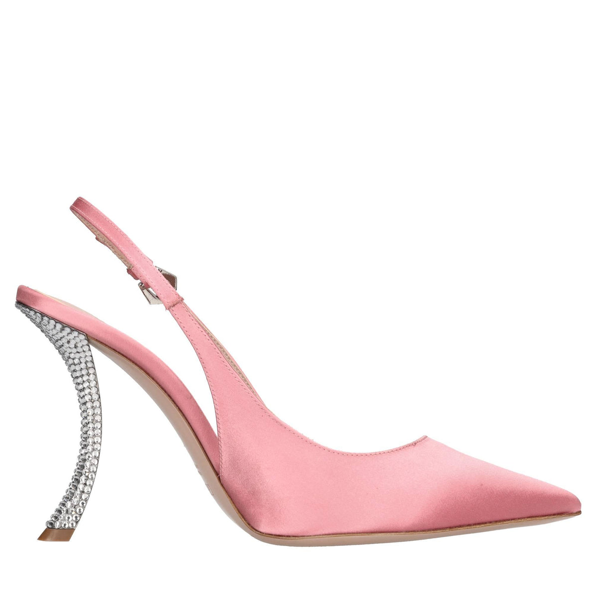 Décolleté slingback Paris in raso e strass 