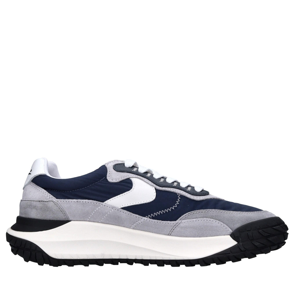 Sneakers in pelle e tessuto 