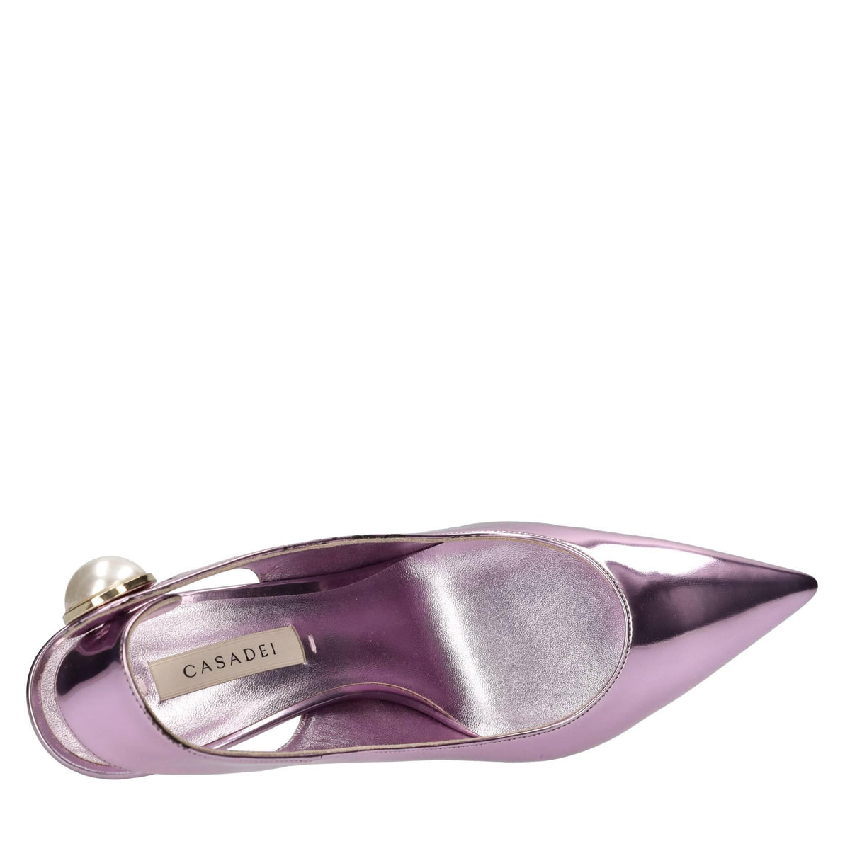 Décolleté slingback Interstellar in tessuto specchiato 