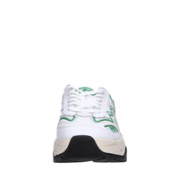 Sneakers in pelle ed tessuto 