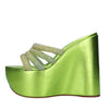 CASADEI Mules Zeppa in pelle e strass