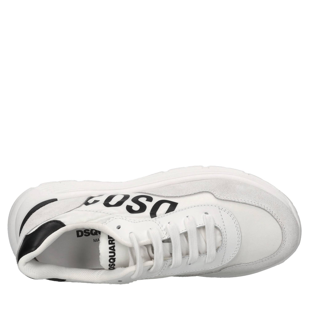 Sneakers in pelle e tessuto 