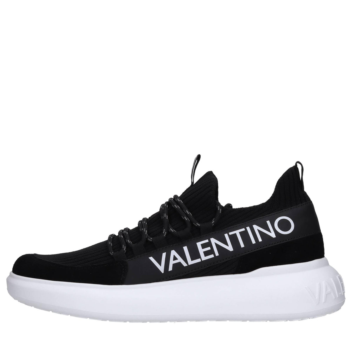 Sneakers in pelle e tessuto 