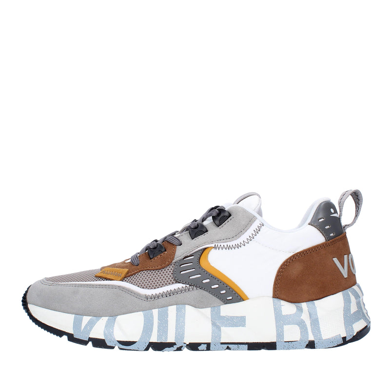 Sneakers in camoscio pelle e tessuto 