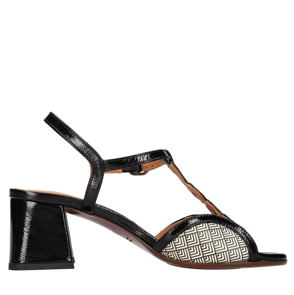 Sandali modello LATUSH in pelle con disegno geometrico 
