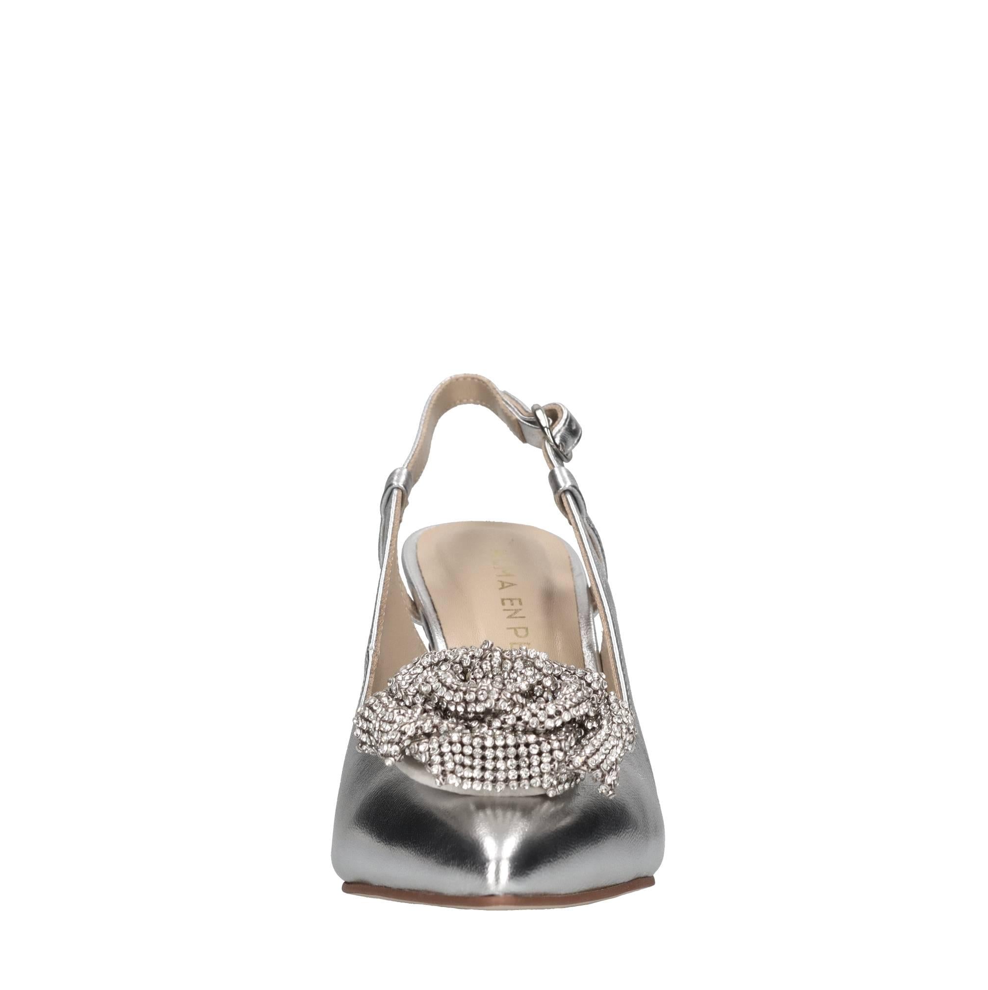 Décolleté slingback in pelle 