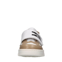 Sneakers in pelle e tessuto 