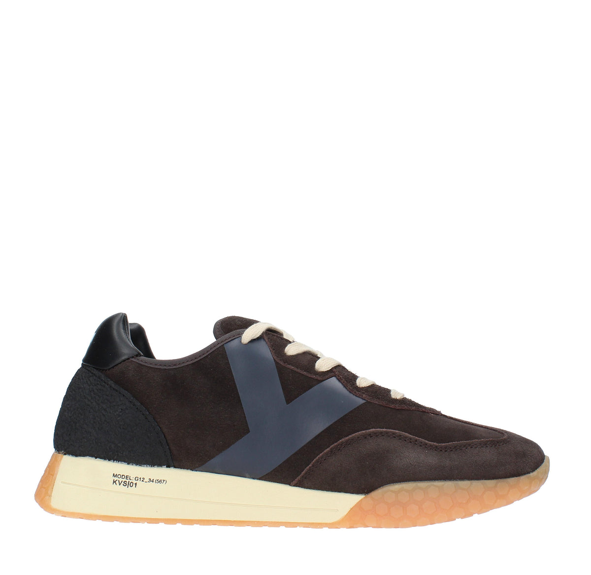 Sneakers in camoscio, tessuto e gomma 