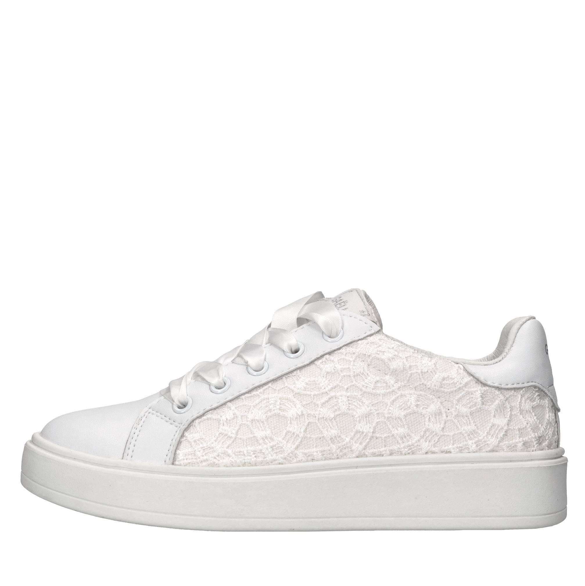 Sneakers in pelle e tessuto 