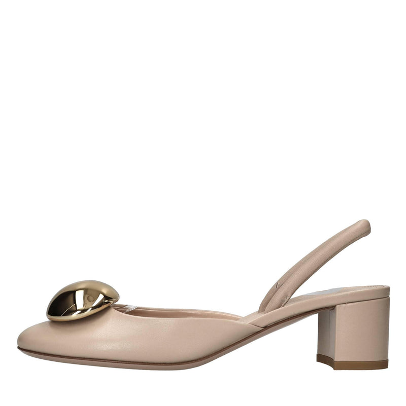 Décolleté slingback in pelle 