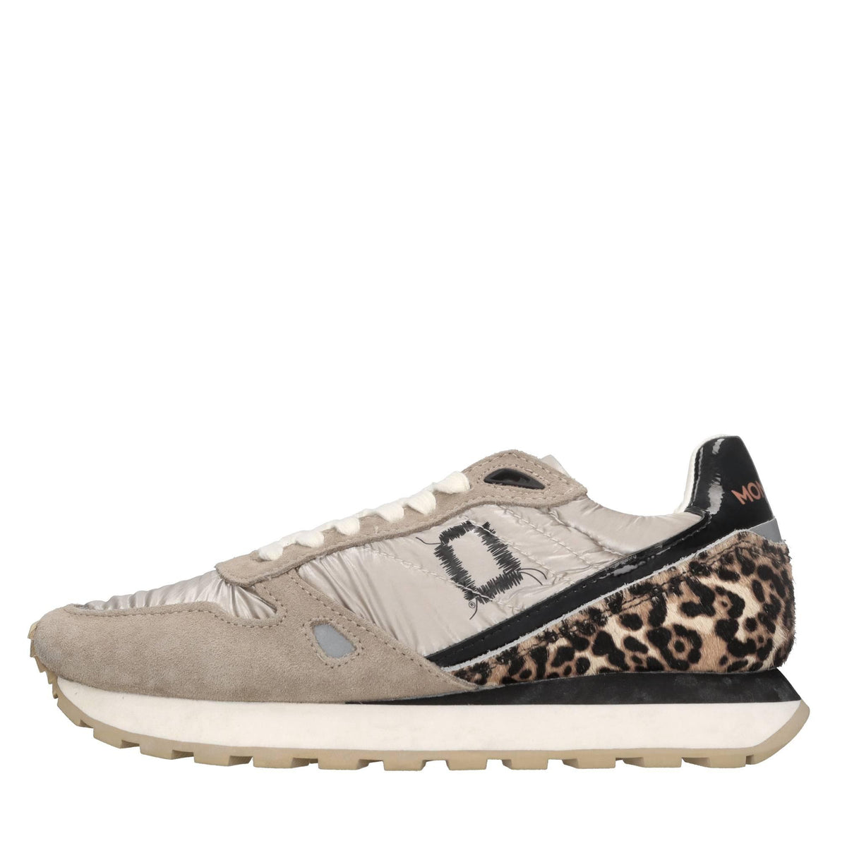 Sneakers in pelle e tessuto 