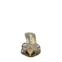Mules in pelle e strass 