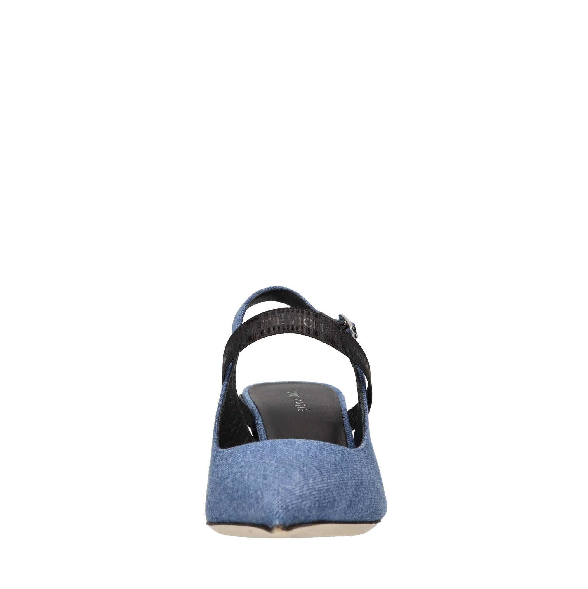 Décolleté slingback in denim 