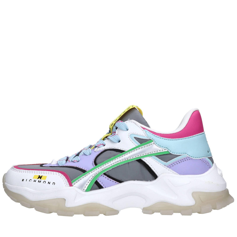 Sneakers in pelle e tessuto 