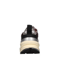 Sneakers in pelle e tessuto 