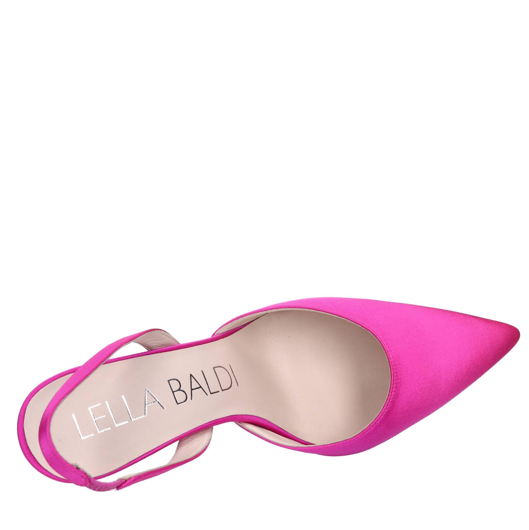 Décolleté slingback in raso 