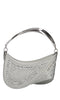 MUGLER Spiral Curve bag in satin and crystals