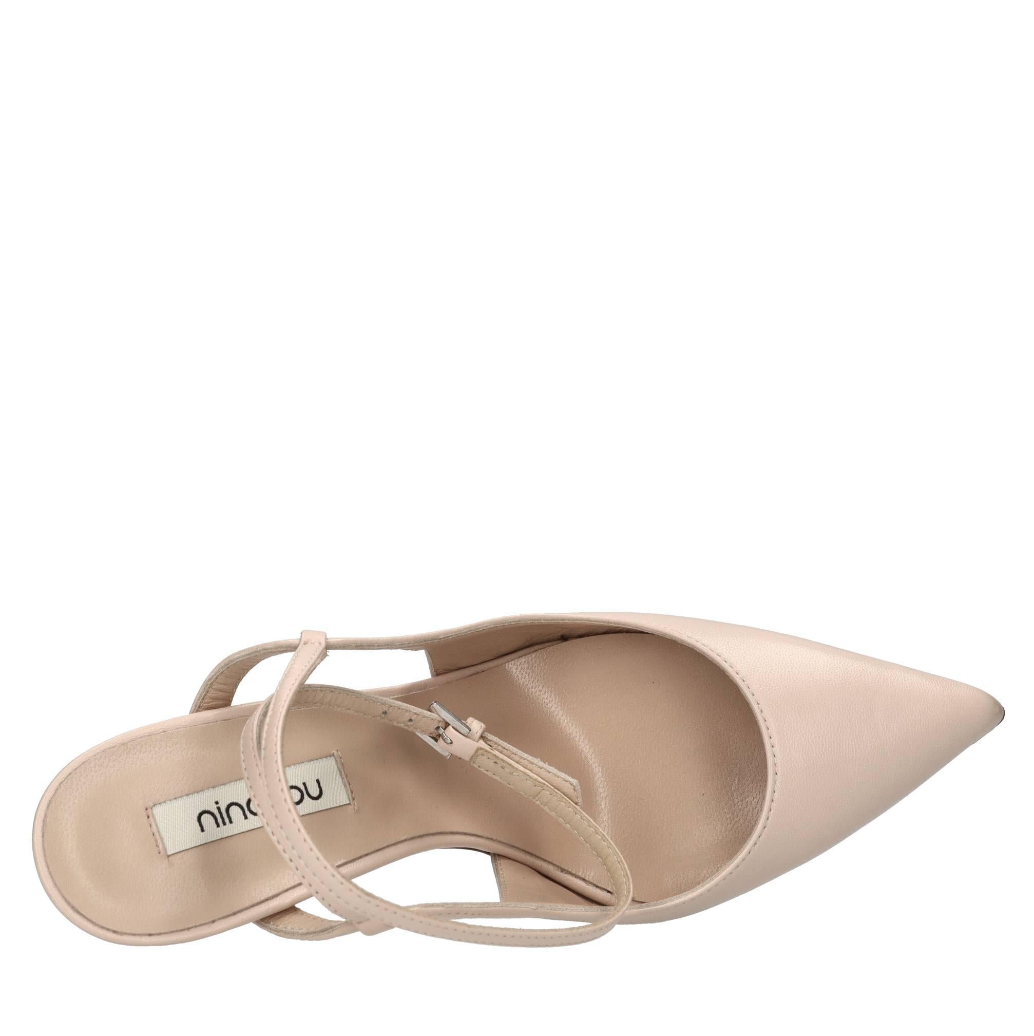 Décolleté slingback in pelle 