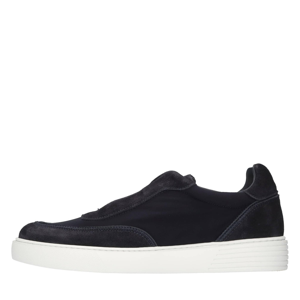 Slip-on in camoscio e tessuto elasticizzato 