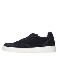 Slip-on in camoscio e tessuto elasticizzato 