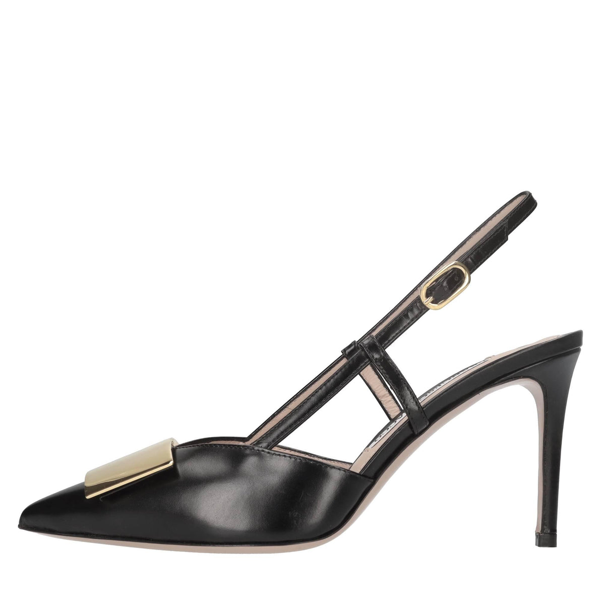 Décolleté slingback in pelle 