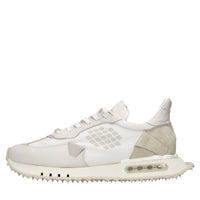 Sneakers in pelle e tessuto 