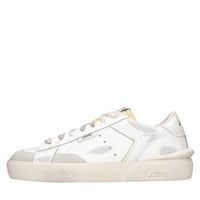 Sneakers in pelle e tessuto 