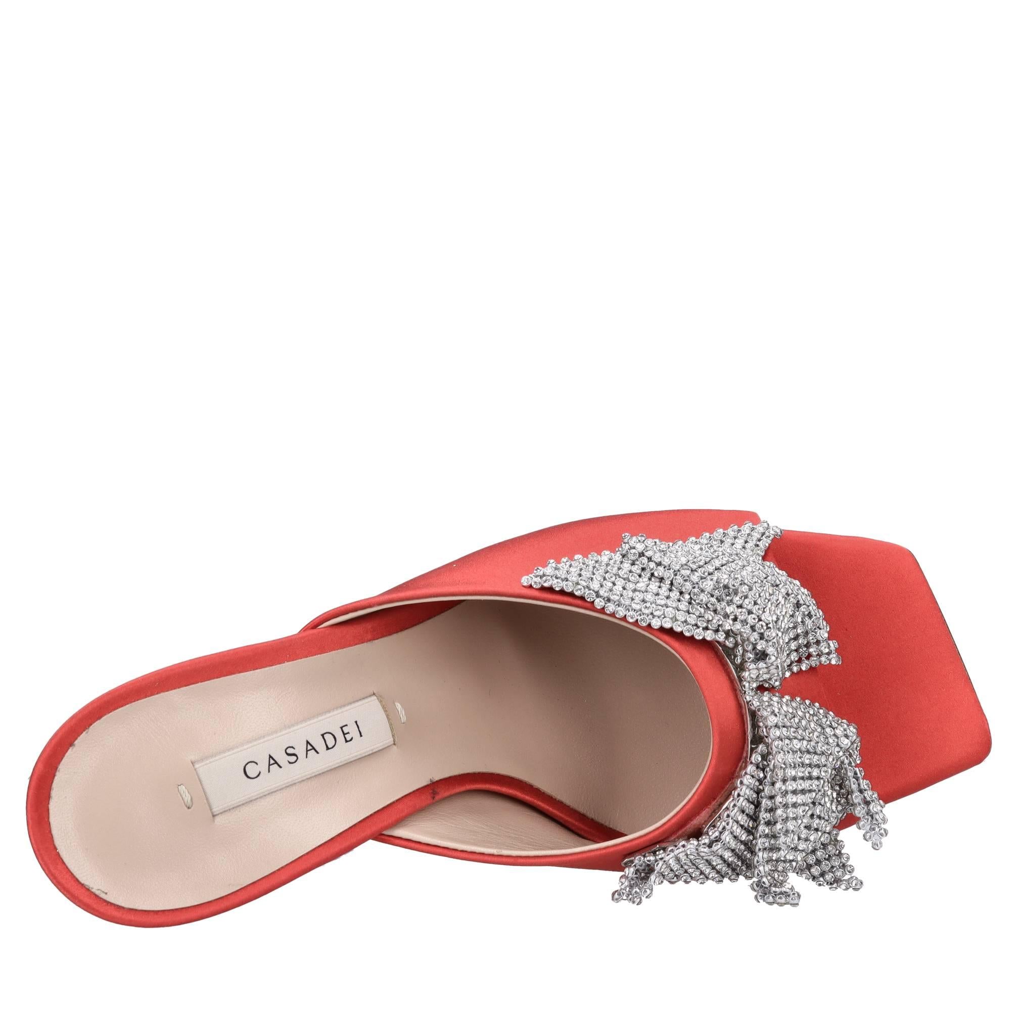 Mules in raso e strass 