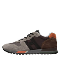 Sneakers in camoscio e tessuto 