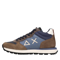 Sneakers in camoscio e tessuto 