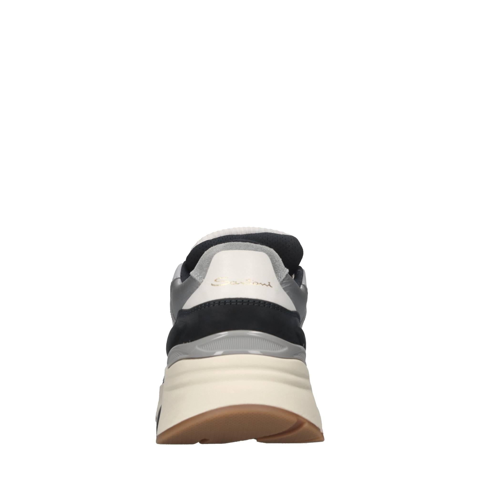 Sneakers in pelle camoscio e tessuto 