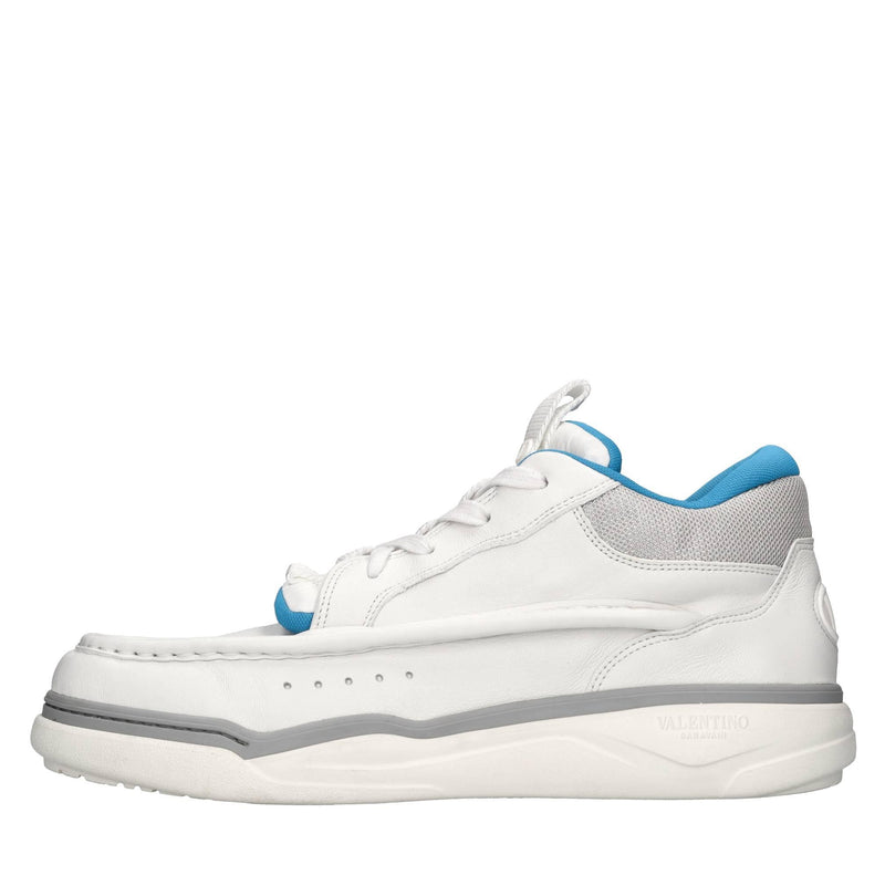Sneakers in pelle e tessuto 